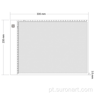 Painel de rastreamento de pintura LED A4 com iluminação ajustável